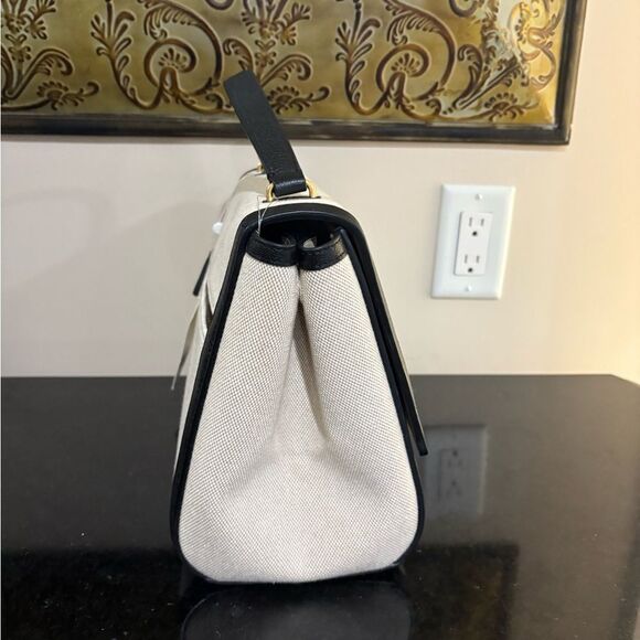 Tory Burch Black and Cream Satchel with Structured Design - Picture 3 of 7
